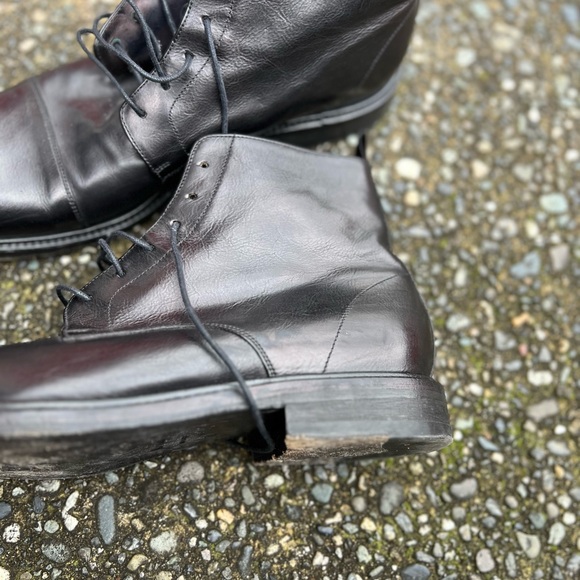 Paul Smith Dark Leather Lace-Up Boots